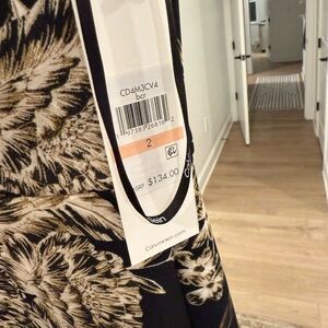 Calvin Klein Black and Tan Floral Dress
